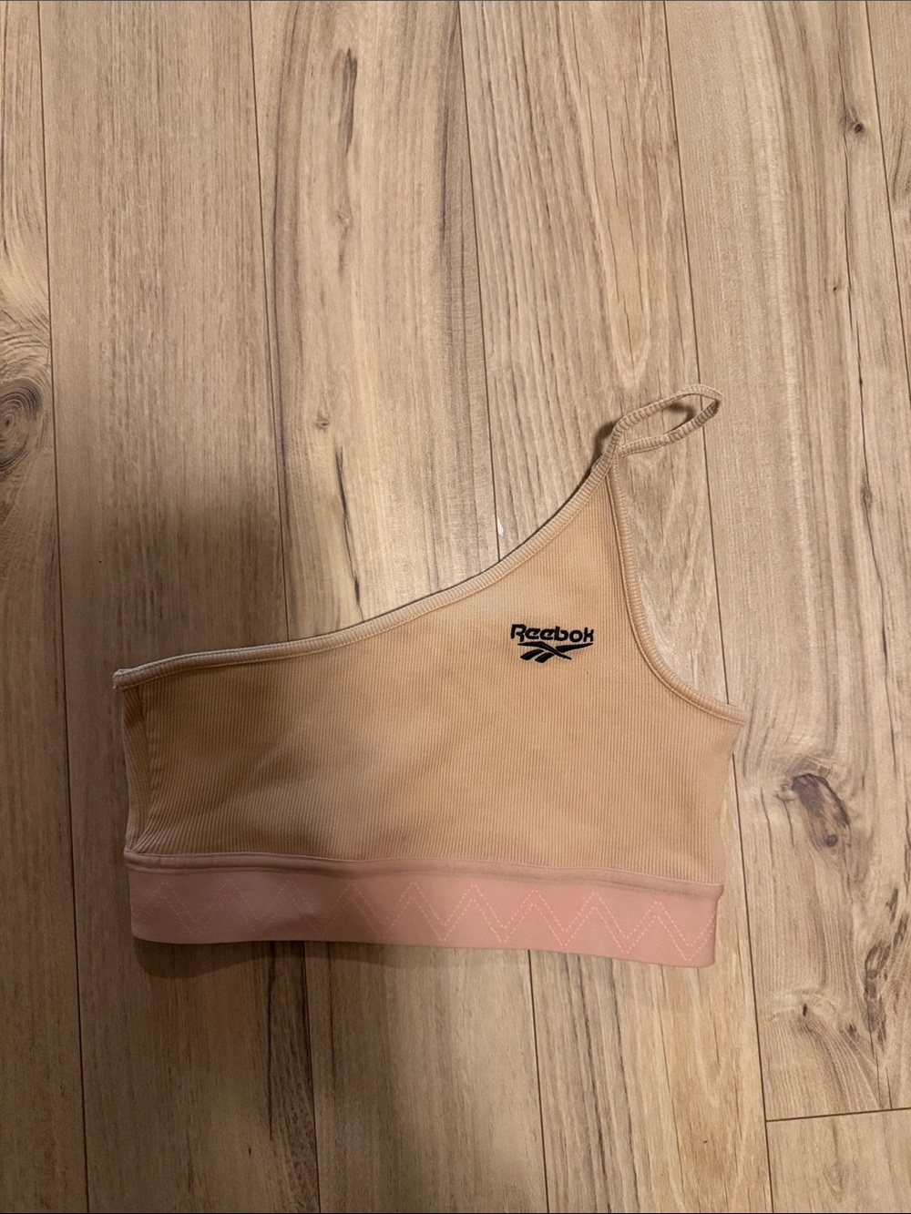 Gigi Hadid x Reebok Women's Asymmetrical Peach-Pink One-Shoulder sports bra